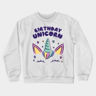 Cute Magical Birthday Unicorn Rainbow Horn Girl Crewneck Sweatshirt